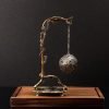 Antique Alloy Chinese Burning Conical Incense Holder with Bamboo Shaped Stand