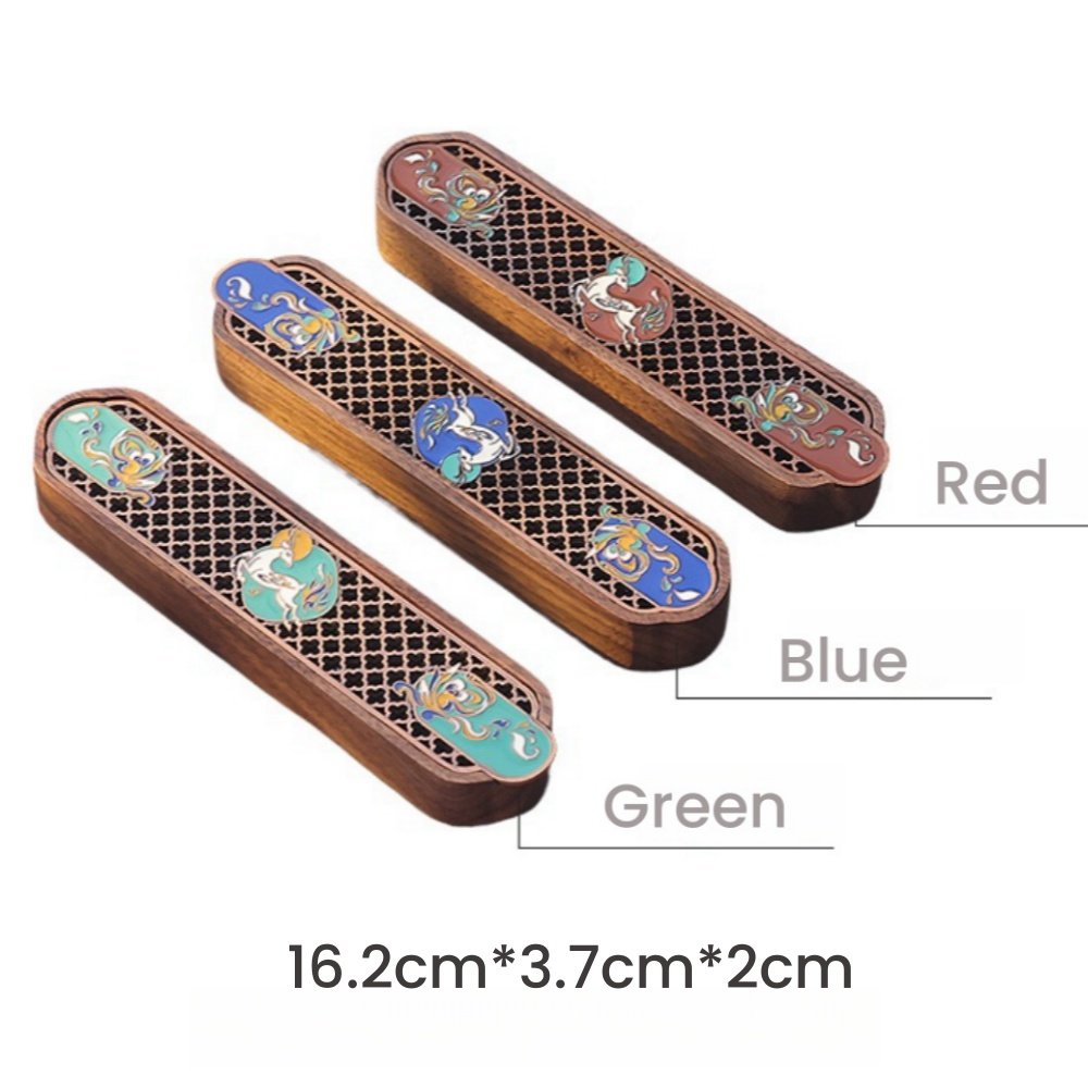 Antique Dunhuang Theme Wooden Conical Incense Coffin Burner Holder Antique Dunhuang Theme Wooden Conical Incense Coffin Burner Holder