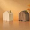 Beech Wood and Black Walnut Wood Handcrafted Log Cabin Incense Burner with with Smoking Chimney