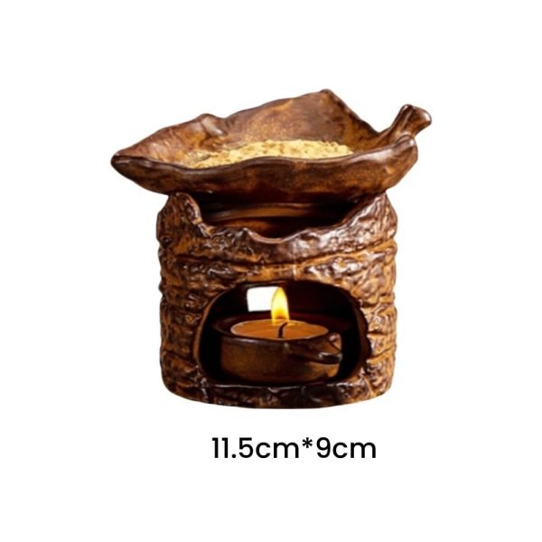 Best Antique Brown Light Stove Burning Essential Oil & Candle Fragrance Incense Holder