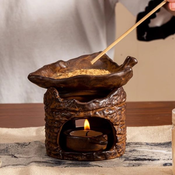 Best Antique Brown Light Stove Burning Essential Oil & Candle Fragrance Incense Holder