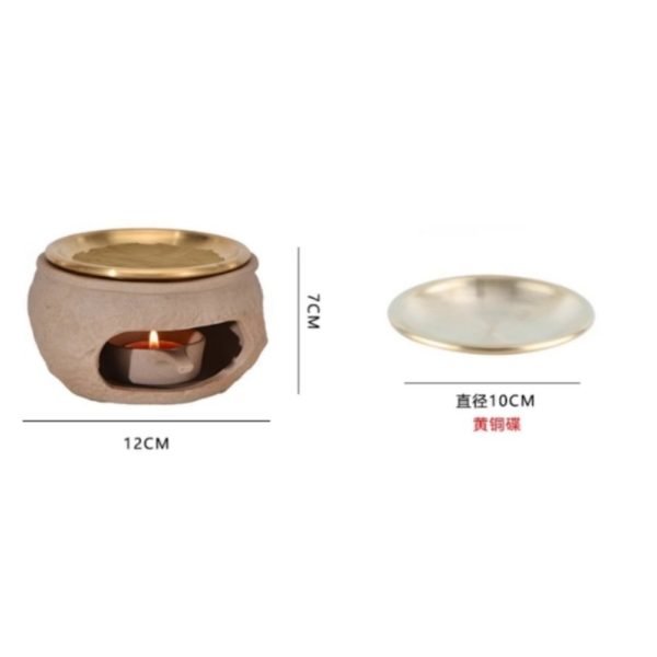 Best Ceramic and Brass Candle Burning Essential Oil Incense Holder for Home
