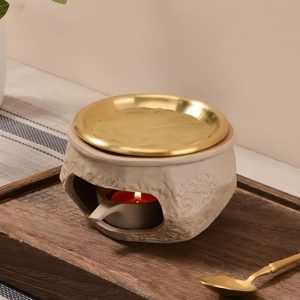 Best Ceramic and Brass Candle Burning Essential Oil Incense Holder for Home