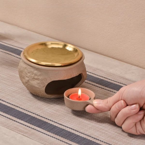 Best Ceramic and Brass Candle Burning Essential Oil Incense Holder for Home