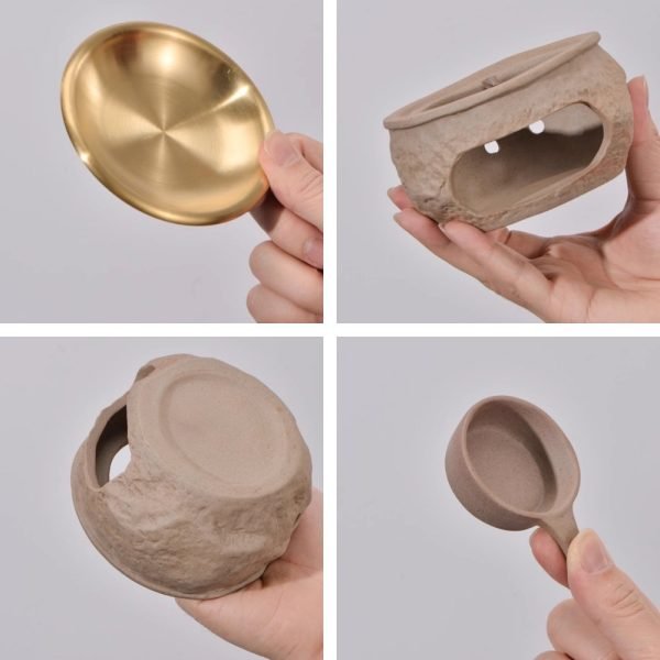Best Ceramic and Brass Candle Burning Essential Oil Incense Holder for Home