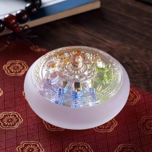 Best Chinese Glass Incense Burner Bowl With Colorful Lid