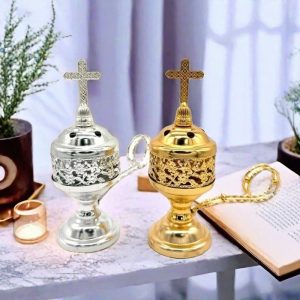Best Golden and Silver Alloy Roman Catholic Church Hanging Censer Incense Burner
