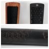 Black and Brown Folding Fan Shaped Antique Wooden Coffin Box Incense Burner Holder