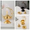 Black and Golden Arabic Hollowed Moon and Star Theme Metal Vintage Church Incense and Censer Burner