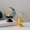 Black and Golden Arabic Hollowed Moon and Star Theme Metal Vintage Church Incense and Censer Burner