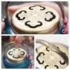 Blue Antique Ruyi Theme Brass Charcoal Burning Holder Hand Warmer With Handle & Lid