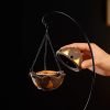 Ceramic Zen Buddha and Lotus Theme Hanging Backflow Incense Burner with Metal Stand