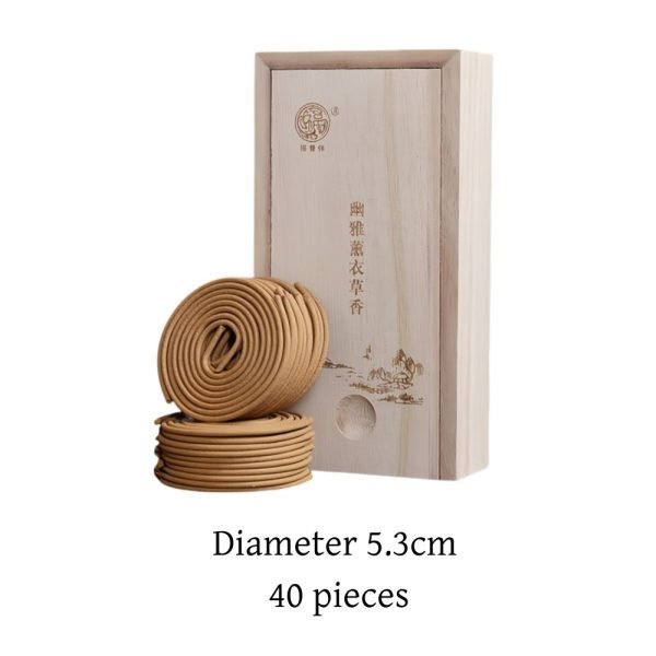 Chinese Premium Lavender Fragrance Incense Coils with Wooden Box