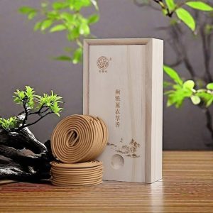 Chinese Premium Lavender Fragrance Incense Coils with Wooden Box