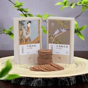 Chinese Traditional Natural Rose and Osmanthus Scent Coiled Incense Gift Set -- 2 Box