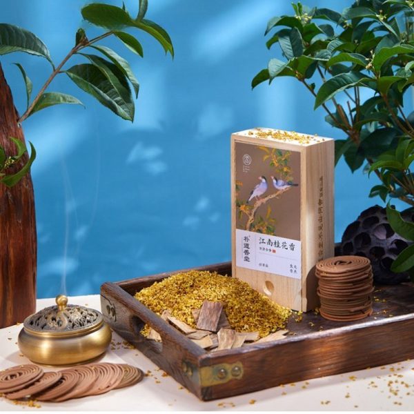 Chinese Traditional Natural Rose and Osmanthus Scent Coiled l Incense