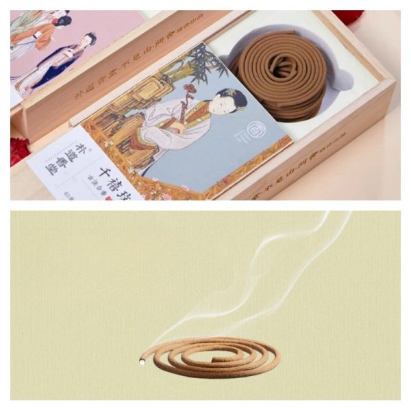 Chinese Traditional Natural Rose and Osmanthus Scent Coiled l Incense