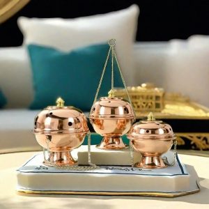 Copper Hanging Catholic Church Censer Incense Burner Holder for Cones and Charcoal