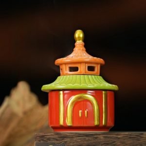 Creative Hand Painted Antique Ceramic House Incense Burner for Sale