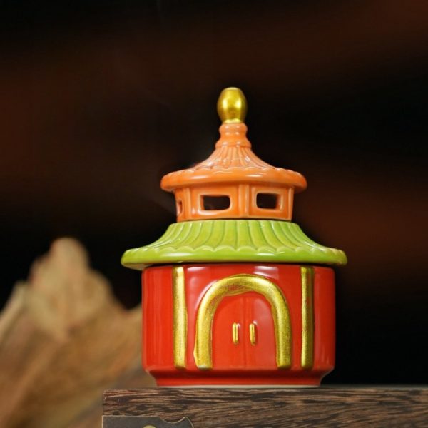Creative Hand Painted Antique Ceramic House Incense Burner for Sale