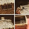 Creative Mini Brass Carved House Incense Burner with Smoking Chimney