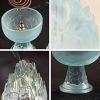 Crystal Green Clear Mountain Theme Chinese Glass Coil Incense Holder for Sale