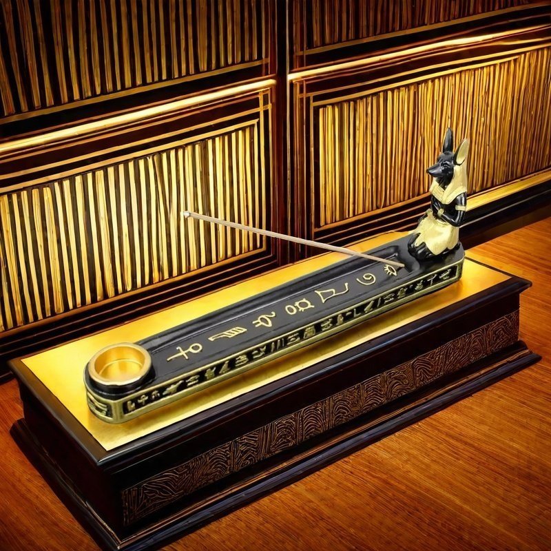 Egyptian Death Goddess Anubis Resin Burning Stick Incense Coffin Holder Egyptian Death Goddess Anubis Resin Burning Stick Incense Coffin Holder