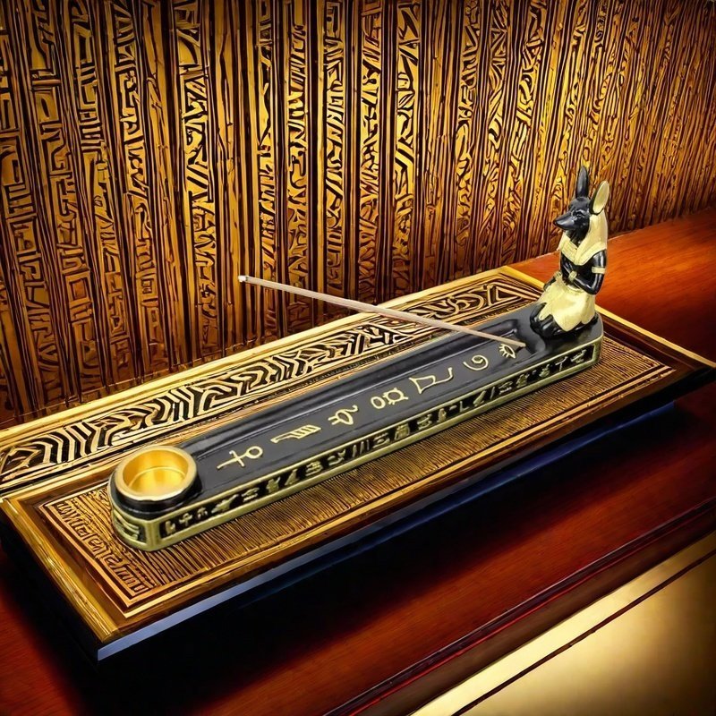 Egyptian Death Goddess Anubis Resin Burning Stick Incense Coffin Holder Egyptian Death Goddess Anubis Resin Burning Stick Incense Coffin Holder