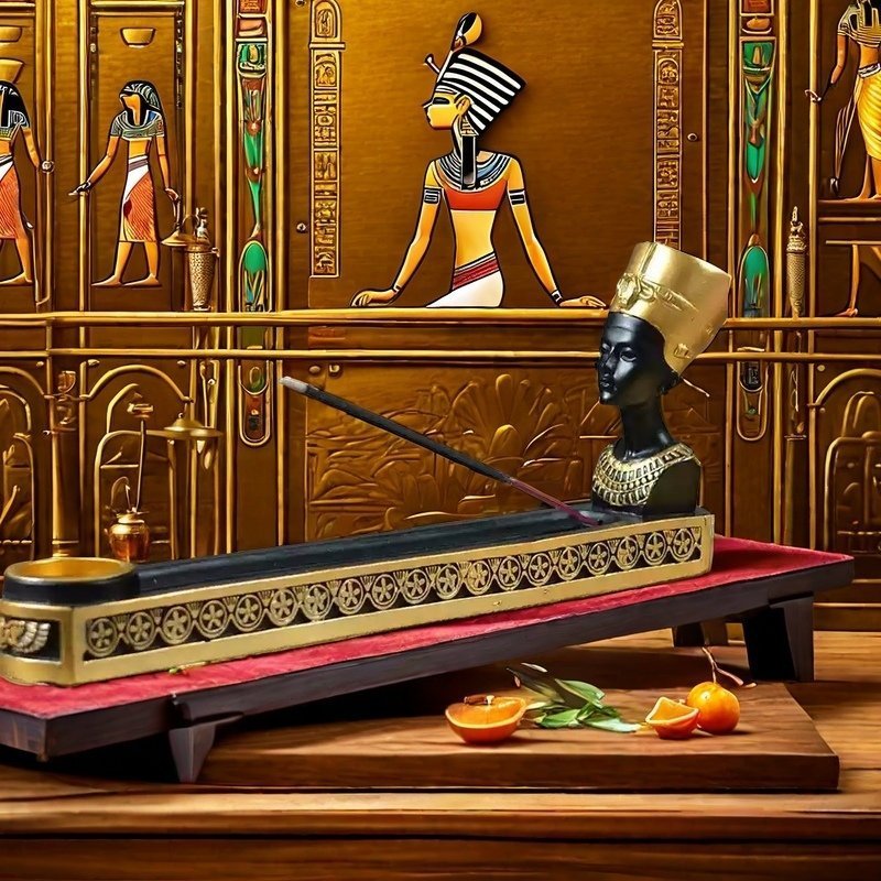 Egyptian Queen Nefertiti Resin Coffin Incense Stick Burner Holder Egyptian Queen Nefertiti Resin Coffin Incense Stick Burner Holder