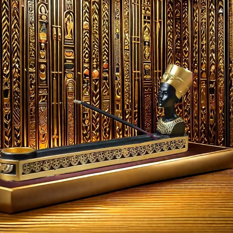 Egyptian Queen Nefertiti Resin Coffin Incense Stick Burner Holder Egyptian Queen Nefertiti Resin Coffin Incense Stick Burner Holder