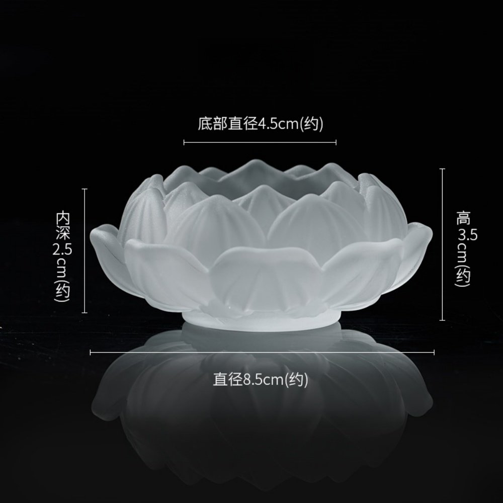 Elegant Frosted Lotus Shaped Glass Incense Burner Holder for Sticks Elegant Frosted Lotus Shaped Glass Incense Burner Holder for Sticks