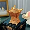 Golden Alloy Vintage Arabic Church Charcoal Incense Censer Burner Holder