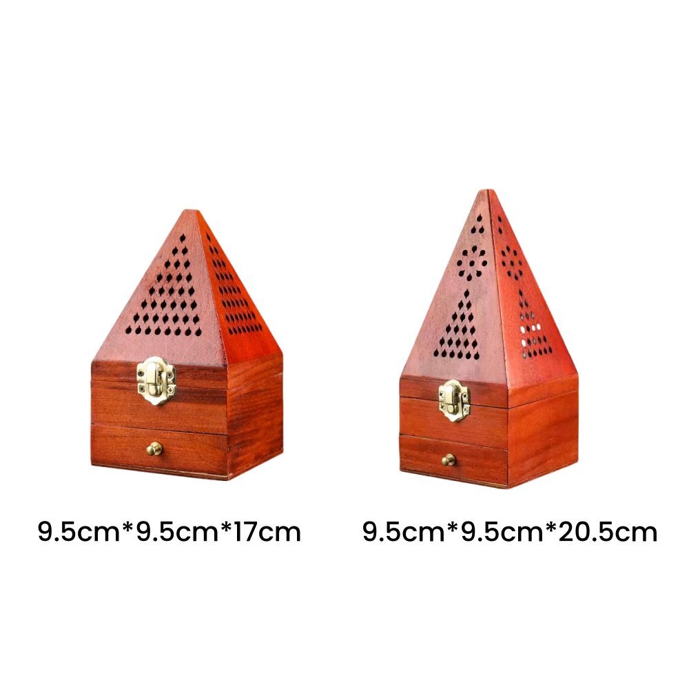 Hand Carved Wooden Conical Cone Incense Coffin Burner Box Hand Carved Wooden Conical Cone Incense Coffin Burner Box