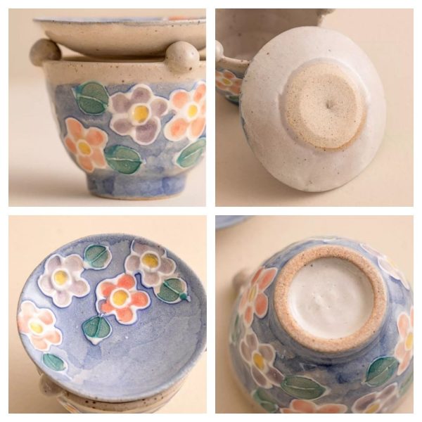 Hand Painted Flower Ceramic Essential Oil Fragrance Candle Incense Burner for Home