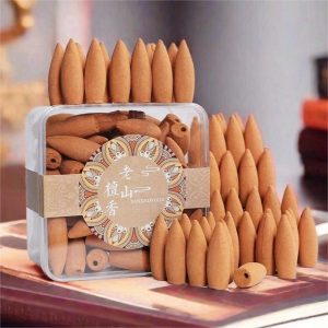 Handmade Chinese Natural Fragrant Sandalwood Backflow Incense Cones