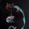 Handmade Copper Cone Incense Hanging Burner with Dragon Shaped Stand