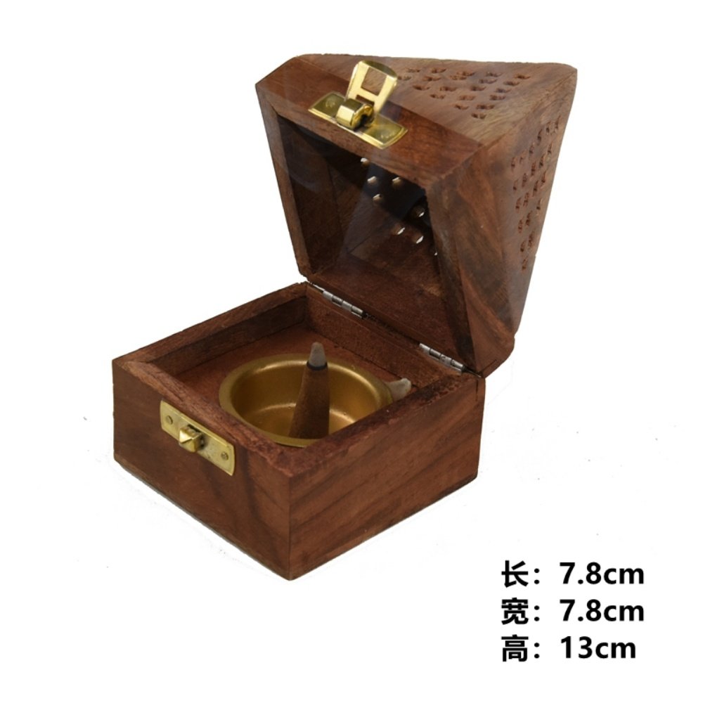 Handmade Rosewood Wooden Conical Coffin Cone Incense Burner Holder Handmade Rosewood Wooden Conical Coffin Cone Incense Burner Holder