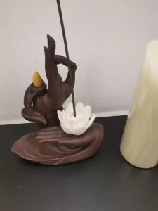 Zen Buddha Hand Purple Clay Ceramic Backflow and Waterfall Incense Burner Holder photo review