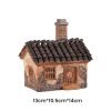 Little Ceramic Village House Log Cabin Incense Burner with Smoking Chimney