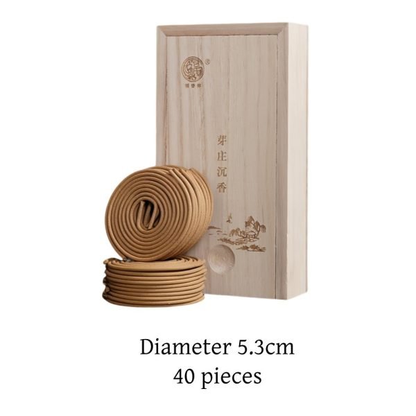 Natural Handcrafted Natural Vietnam Agarwood Coil Incense with Wooden Box