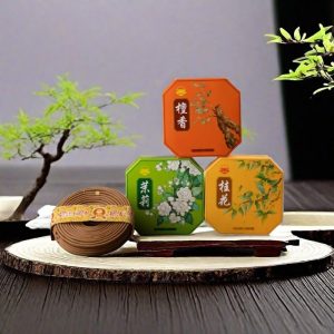 Osmanthus Jasmine and Sandalwood Scent Incense Coils Gift Set-3 Box