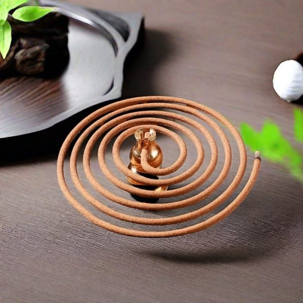 Premium Chinese Natural Fragrant Sandalwood Coiled Incense with Wooden Box