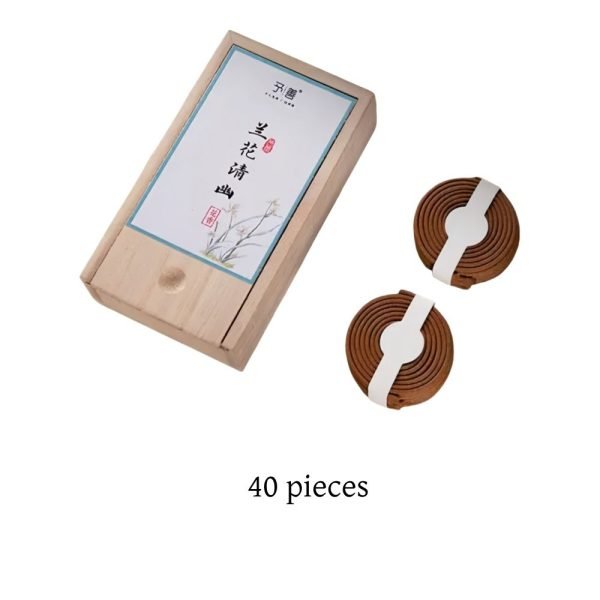 Premium Handmade Magnolia Flower Fragrance Incense Coil with Wooden Box