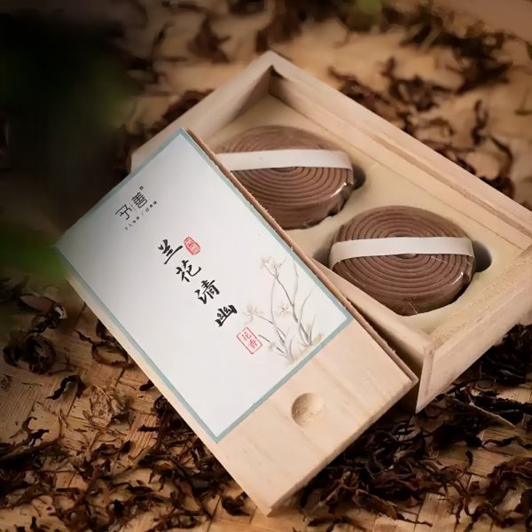 Premium Handmade Magnolia Flower Fragrance Incense Coil with Wooden Box