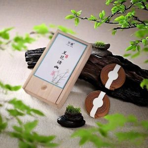 Premium Handmade Magnolia Flower Fragrance Incense Coil with Wooden Box