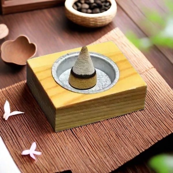 Premium Handmade Natural Cedar Conical Incense with Metal Jar