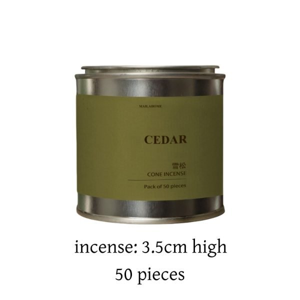 Premium Handmade Natural Cedar Incense Cones with Metal Jar