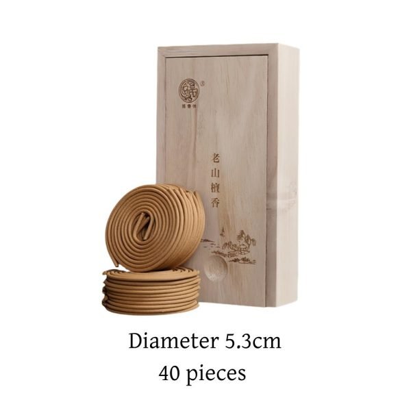 Premium Natural Fragrant Sandalwood Coiled Incense with Wooden Box