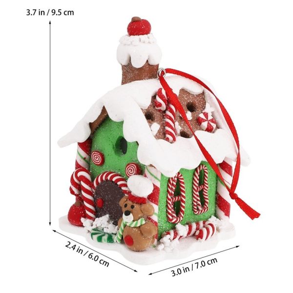 Resin Snowy Christmas Gingerbread House Log Cabin Burning Incense Holder