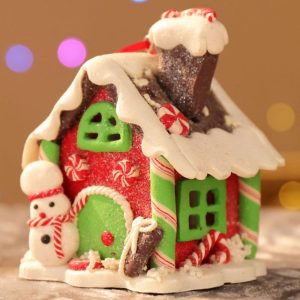 Resin Snowy Christmas Gingerbread House Log Cabin Burning Incense Holder